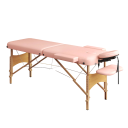 Skládací Masážní Lehátko Výškově Nastavitelné 62-88 cm s Opěrkou Hlavy Nosnost 250 kg 185 x 60 cm Dřevo a Umělá Kůže Růžové Pro Masáže 3
