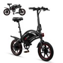 Skládací městské elektrokolo s motorem 250 W, baterie 36V 10Ah, dojezd až 50 km, rychlost 25 km/h, kotoučové brzdy, černé, do města 1