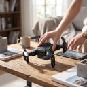 Skládací mini dron s 8K HD kamerou 9,5 x 9,5 x 3 cm Ovladač s držákem na telefon Ochranné rámy vrtulí Černý Na záběry ze vzduchu 6