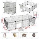 Skládací ohrádka pro hlodavce z 12 pletiv 142 x 72 x 36 cm Dvířka i protiskluzové podložky Rozteč drátů 1,5 cm Volitelný tvar výběhu Černá 2
