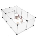 Skládací ohrádka pro králíky a morčata ze 6 průhledných panelů 35 x 35 cm Sestavený výběh 70 x 35 x 35 cm Nastavitelný tvar i velikost 1