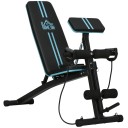 Skládací posilovací lavice 7stupňové opěradlo a opora bicepsů Rozměry 160 x 54 x 106 cm Ocel Nosnost 120 kg Černo-tyrkysová Na cvičení doma 1