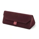 Skládací pouzdro na brýle 16 x 6,8 cm Trojúhelníkový tvar Elegantní sametové pouzdro na brýle Čtenářské i sluneční 6