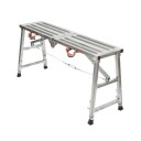 Skládací pracovní plošina výškově nastavitelná 60–90 cm, nosnost 200 kg, hliníková slitina, stříbrná, na malování a opravy 4