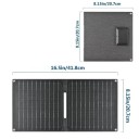 Skládací solární panel 50 W s výstupem USB-C a USB 41,8 x 20,7 cm rozložený Přenosná nabíječka s oky pro zavěšení Šedý Na kempování a cesty 3