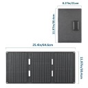 Skládací solární panel 60 W s výstupy USB-C a USB i DC 64,6 x 30,4 cm rozložený Přenosná nabíječka s oky pro zavěšení Šedý Na kempování 2