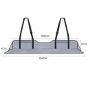 Skládací spací podložka do auta 126 x 41 cm pro prodloužení kufru s bočními síťovými kapsami nastavitelné popruhy semišový povrch 4