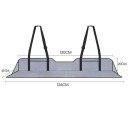 Skládací spací podložka do auta pro prodloužení kufru s bočními síťovými kapsami nastavitelné popruhy semišový povrch 126 x 41 cm 4