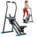 Skládací stepper se simulací schodů 3 úrovně odporu Madlo ve výšce 121 až 131 cm Ocel Nosnost 150 kg Monitor Černo-modrý Na cvičení doma 1