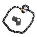 Skládací zámek na kolo řetězový 78 cm kompaktní skládací konstrukce slitina zinku a ocel černý bezpečnostní zámek proti krádeži 6