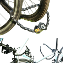 Skládací zámek na kolo řetězový 78 cm kompaktní skládací konstrukce slitina zinku a ocel černý bezpečnostní zámek proti krádeži 7