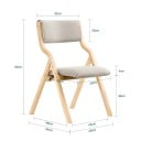 Skládací židle s polstrovaným sedákem a opěradlem Výška 80 cm a sedák 45 x 40 cm Nosnost 90 kg Dřevěná konstrukce Do kuchyně a jídelny 3