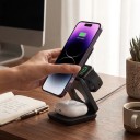 Skladacia magnetická bezdrôtová nabíjacia stanica 3v1 pre iPhone Apple Watch a AirPods USB-C Čierna Kompaktná na cesty i do kancelárie 6