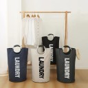 Skládany kosz na pranie z aluminiowymi uchwytami 73 x 38 cm materiał Oxford czarny kosz na pranie do łazienki i sypialni 6