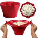Skládany silikonowy kubełek na popcorn 17 x 9,5 cm silikon czerwony odpowiedni do kuchenki mikrofalowej do przygotowania popcornu 2