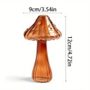 Sklenená dekoratívna váza 12 cm Oranžová Originálny design Hubovitý tvar Retro štýl Ručne fúkané sklo 2