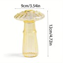 Sklenená dekoratívna váza 12 cm Žltá Elegantný štýl Hubovitý tvar Transparentné sklo Retro doplnok 2