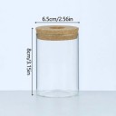 Sklenená váza 8 cm s korkovým viečkom s otvorom Priemer 6,5 cm Minimalistická dekorácia Jednoduchý štýl Pre sušené a rezané kvety 2