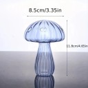 Sklenená váza v tvare huby 11,8 x 8,5 cm Modrofialová dizajnová dekorácia Stolová váza Originálny interiérový doplnok Sklo 2