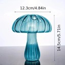 Sklenená váza v tvare huby 14,5 x 12,3 cm Modrá originálna dekorácia Stolová váza Dizajnový doplnok pre interiér Kvetinová ozdoba 2