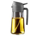 Skleněný dávkovač oleje 470 ml 2v1 s automatickým víčkem Rozprašovač na vaření Kuchyňská lahev Nepropustný design 18×8 cm Sklo 3