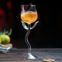 Sklenice na víno ve tvaru růže 100 ml dekorativní sklenice na stopce výška 22 cm z čirého skla originální sklenice pro servírování nápojů 3