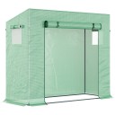 Skleník na rajčata s rolovacími vraty a větracími okny rozměr 200 x 76 cm výška 168 cm z oceli a PE krytu odolného vůči UV se 4 kolíky 1