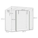 Skleník na rajčata s rolovacími vraty a větracími okny rozměr 200 x 76 cm výška 168 cm z oceli a PE krytu odolného vůči UV se 4 kolíky 3