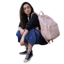 Školní batoh pro dívky Prošívaný voděodolný batoh na notebook 15,6 palce Objem 25 l Polyester s polstrovanými popruhy Do školy i na cesty 15