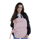 Školní batoh pro dívky Prošívaný voděodolný batoh na notebook 15,6 palce Objem 25 l Polyester s polstrovanými popruhy Do školy i na cesty 17