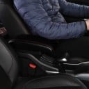 Skórzana podłokietnik dla Peugeot z USB przesuwna podłokietnik z schowkiem łatwy montaż wysokiej jakości genuine skóra akcesoria samochodowe 1