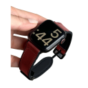 Skórzano-silikonowy pasek 42 mm do Apple Watch S10 Elegancka dwuwarstwowa konstrukcja z klasyczną metalową klamrą Wytrzymały pasek 15