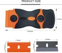 Skraber med udskiftelige blade til folier og klæbemidler 11,5x4,5 cm Plastik- og metalblad til vinduer, keramik og bilglas, 20 ekstra blade 3