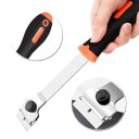 Škrabka na sklo s dlouhou rukojetí 24,5 cm kovová čepel černo oranžová ergonomická pro čištění oken a skleněných ploch 2