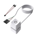 Skrivbordskomputerbrytare med 1,8m kabel RGB-belysning 7 färger Strömbrytare för PC Spelutrustning 2 x 2 x 3,1 cm 4
