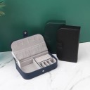 Skrzynka na biżuterię z organizerem na pierścionki, kolczyki i naszyjniki 19,5 × 11 × 4,5 cm z sztucznej skóry kolorowy pojemnik 25