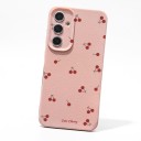 Skyddande fodral för Samsung Galaxy A55 med små körsbär Hållbart Av silikon Kameraskydd Grov yta Texten Cute Cherry För dagen 1