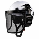 Skyddshjälm för skogsarbete med metallnätvisir och hörselskydd för arbete med motorsåg ABS-skal Storlek 53 till 63 cm Justerbart hjul 5