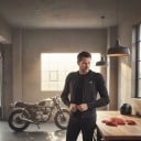 Skyddströja för motorcykel med lång ärm och dragkedja Set med avtagbara formade skydd Polyester och bomull Svart Motorcykelkläder 6