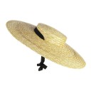 Slammehatt med bred skygge 55–58 cm Bredde på kanten 18 cm Med bånd Sommerhat mod solen Elegant dameaccessory 2