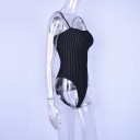 Slank stribet bodysuit til kvinder 1