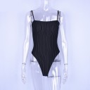 Slank stribet bodysuit til kvinder 2