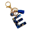 Sleutelhanger 4 cm Hars sleutelhanger Blauwe initialen en beschermend oog Decoratieve versiering voor handtas rugzak Cadeau voor vrouwen 6