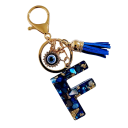Sleutelhanger 4 cm Hars sleutelhanger Blauwe initialen en beschermend oog Decoratieve versiering voor handtas rugzak Cadeau voor vrouwen 7