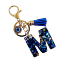 Sleutelhanger 4 cm Hars sleutelhanger Blauwe initialen en beschermend oog Decoratieve versiering voor handtas rugzak Cadeau voor vrouwen 14