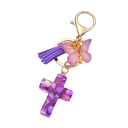 Sleutelhanger Hars zinklegering Kruis en vlinder Metaal sleutelhanger Decoratieve versiering voor handtas rugzak Cadeau voor vrouwen 7