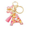 Sleutelhanger met letter en vlinder 55 mm Hars sleutelhanger Decoratieve versiering voor handtas Rugzak Cadeau 1