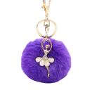 Sleutelhanger met pluche balletje en ballerina 8 cm Metaallegering Pluche Elegante sleutelhanger handtas rugzak modeaccessoire 10