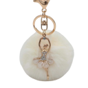 Sleutelhanger met pluche balletje en ballerina 8 cm Metaallegering Pluche Elegante sleutelhanger handtas rugzak modeaccessoire 2
