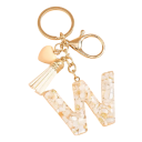 Sleutelhanger met witte initialen en hartje 4 cm Hars sleutelhanger Decoratieve versiering voor handtas Rugzak Cadeau 22